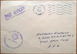 16670# LETTRE PAR AVION FRANCHISE POSTALE Obl BUJUMBURA BURUNDI 1983 KARLSRUHE RFA - Usados