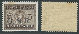 1944 RSI GNR BRESCIA SEGNATASSE 5 CENT VARIETà PUNTO PICCOLO DOPO N MH * - Y175 - Strafport