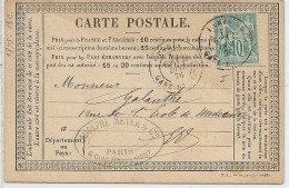 CTN45- EP CPO CIRCULEE DECEMBRE 1876 - Precursor Cards