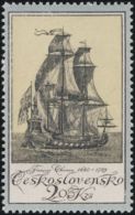 Czechoslovakia / Stamps (1976) 2209: Old Engravings Of Ships - Francois Chereau (1680-1729) "Ship" - Grabados