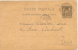 CTN45- LEVANT EP CP SAGE 10c CONSTANTINOPLE / PARIS 15/1/1892 - Briefe U. Dokumente