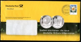 BUND EA F368 Umschlag Narzisse Abb. Münze HIMMELSSCHEIBE NEBRA 2008 - Sobres - Usados