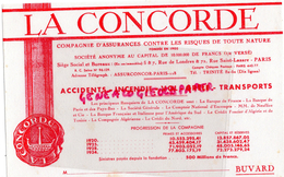 75 - PARIS - BUVARD ASSURANCES LA CONCORDE - 5-7 RUE DE LONDRES ET RUE ST LAZARE- 1920-1934 - Banca & Assicurazione