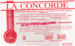 75 - PARIS - BUVARD ASSURANCES LA CONCORDE - 5-7 RUE DE LONDRES ET RUE ST LAZARE- 1920-1934 - Bank & Versicherung