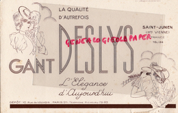 87 -ST  SAINT JUNIEN - BUVARD GANTERIE GANTS DESLYS- 10 RUE LOUVOIS PARIS - GANT COURSES HIPPIQUES HIPPISME TIERCE - G