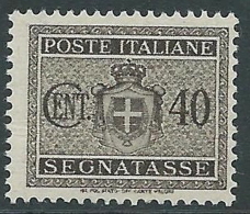 1945 LUOGOTENENZA SEGNATASSE 40 CENT FILIGRANA RUOTA MNH ** - CZ39 - Taxe