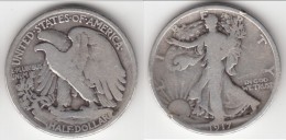 **** USA - UNITED STATES - ETATS-UNIS - HALF DOLLAR 1917 LIBERTY - SILVER - ARGENT **** EN ACHAT IMMEDIAT !!! - 1916-1947: Liberty Walking (Libertà Che Cammina)