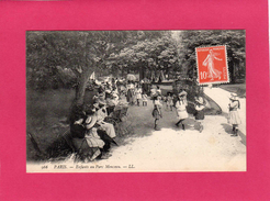 75 PARIS, Enfants Au Parc Monceau, Animée, 1909, (L. L.) - Squares