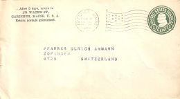 Ausland Brief  Gardiner Maine - Zofingen           1922 - 1921-40