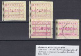 0004h: Österreichs ATM- Ausgabe 1988 Lot Abarten Lt. Scan, RR - Variétés & Curiosités