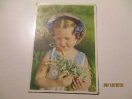 USSR  RUSSIA  POSTAL STATIONERY , LITTLE GIRL WITH FLOWERS , OLD   POSTCARD , 0 - 1950-59