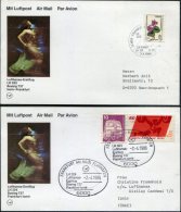 1986 Lufthansa First Flight (2) Izmir Turkey / Frankfurt Germany - Airmail