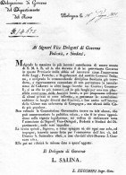 1825   BOLOGNA COMMISSIONE DI SANITÀ   ORDINA LA TUMULAZIONE DEI CADAVERI NEI CIMITERI COMUNALI - Décrets & Lois