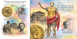 Togo 2014, Roman Emperor Augustus, 4val In BF +BF - Archaeology