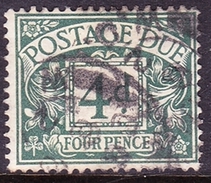 GREAT BRITAIN 1937 KGVI 4d Dull Grey Green Postage Due SGD31 Good Used - Strafportzegels