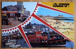 Lowesoft - The Pier - The Yacht Basin - The Beach - The Lifeboat - Several Views - (n°6974) - Lowestoft