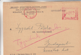 Hongrie - Carte Postale De 1944 - Oblitération Budapest - Oblitération Machine - Lettres & Documents