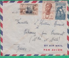 A.O.F - N°34, 36 Et 50 Sur Lettre Par Avion - Oblitération Baccarat Meurthe Et Moselle - Covers & Documents