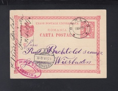 Romania Stationery 1901 Barlad To Germany - Brieven En Documenten