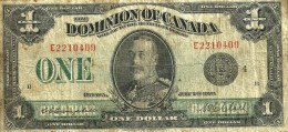 CANADA $1 DOLLAR KGV MAN FRONT BUILDING BACK DATED 2-7-1923 P33o SIGN. CAMPBELL-CLARK VG READ DESCRIPTION !! - Canada