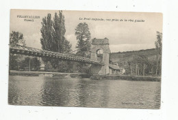 Cp , 89 , VILLEVALLIER , Le Pont Suspendu , Vue Prise De La Rive Gauche , Voyagée 1920 - Other & Unclassified