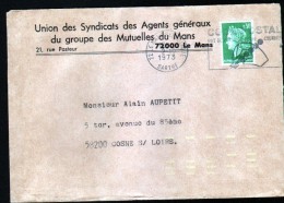 ENVELOPPE AVEC MARIANNE DE CHEFFER ET MARQUE D'INDEXATION - Cartas & Documentos