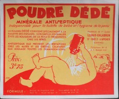 ETIQUETTE ANCIENNE De POUDRE DEDE Minérale Antiseptique - Pharmacie Llinas-Galabrun St-Chély-D'Apcher - Parf. Etat - - Etiketten