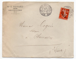 1911-Lettre De LA NEUVE-LYRE-27 Pour PLEUMARTIN-86-Beau Cachet Sur Tp Semeuse-personnalisée Me Renard Notaire - 1877-1920: Semi Modern Period