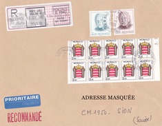 Lettre Recommandée Prioritaire Voyagée De Monte-Carlo Pour La Suisse Le 17/01/1996 Tp  Effigie De S.A.S. Rainier III. Ty - Storia Postale