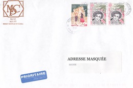 Lettre Prioritaire Voyagée De Monte-Carlo Pour La Suisse Le 18/09/1996 Tp De Monaco Europa. Folklore. Célébration Du Dim - Cartas & Documentos