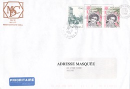 Lettre Prioritaire Voyagée De Monte-Carlo Pour La Suisse Le 23/10/1996 Tp Série Courante. Monaco D'autrefois (I). Oeuvre - Cartas & Documentos