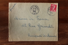 Enveloppe Pour Monaco Affranchissement Type Cérès Oblitération Arcambal Lot - 1921-1960: Modern Period