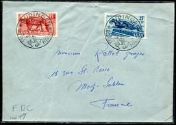 SARRE - N° 253 & 254 / FDC DE GÜDINGEN LE 25/9/1949 POUR METZ - SUP & RARE - Briefe U. Dokumente