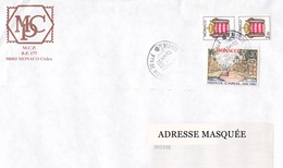Lettre Voyagée De Monte Carlo Pour La Suisse Le 05/02/1997 Tp De Monaco Série Courante. Armoiries Stylisées. Carnet N°1 - Cartas & Documentos