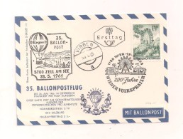 35. Ballonpostflug - 30.5.1966 - Als Ersttag - Par Ballon