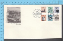 Canada - 1982 Scott #917....922, Low Value Artefact Definitives- FDC PPJ , Fancy Cancelation - 1981-1990