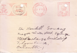 INDIA - METER FRANKING - 1961 RAJA BULAND SUGAR COMPANY, RAMPUR [VERY SMALL CITY] - TRIPLEX FRANKING - RARE CANCELLATION - Lettres & Documents