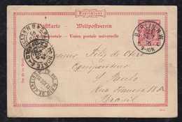 Brazil Brasil 1895 Railway Postmarks SAO PAULO NORTE And RIO On Postcard From Germany - Storia Postale