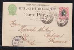 Brazil Brasil 1903 Stationery Card PORTO ALEGRE To HANNOVER Germany - Cartas & Documentos