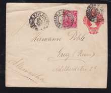 Brazil Brasil 1911 Uprated Stationery Envelope SAO PAULO To GREIZ Germany - Covers & Documents