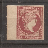 1858 Septiembre - Isabel II Edifil 48 Borde Hoja - Unused Stamps