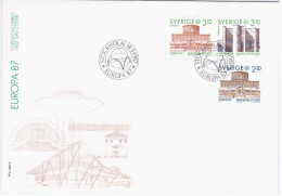 Delcampe - Sweden Sverige 1987 FDC MODERN ARCHITECTURE, EUROPE CEPT - FDC