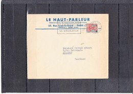 Lettre Entete PUB " LE HAUT PARLEUR " De PARIS 108 Mne A La NEF 25f Ard Et Rge 1960 - 1959-1960 Marianne à La Nef