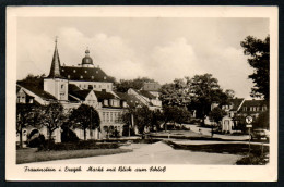 7510 - Alte Ansichtskarte - Frauenstein - Markt Mit Blick Zum Schloß - Kallmer - Sonderstempel 1957 - Gel - Frauenstein (Erzgeb.)