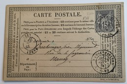 CARTE PRÉCURSEUR DE RAMBERVILLIERS POUR NANCY Affranchissement Type Sage Type 1 Octobre 1876 - Cartoline Precursori