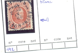 1922 BELGIQUE COB N° 192 ( O ) Oeil Gauche Blanc - Zonder Classificatie