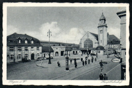 7627 - Alte Ansichtskarte - Hagen - Hauptbahnhof Bahnhof - Gel Feldpost 1940 - Kettling & Krüger - Hagen