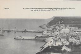 CARTE POSTALE ORIGINALE  ANCIENNE : PORT EN BESSIN ; LA VILLE ET LES FALAISES ; CALVADOS (14) - Port-en-Bessin-Huppain