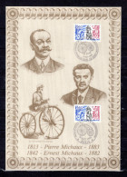 " LES MICHAUX " Encart 1er Jour N°té En Soie Rare (1300 Ex.) De 1983 Edit° A.M.I.S. 2 X N° YT 2290. Parfait état. FDC - Cycling