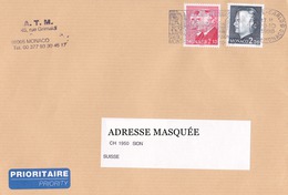 Lettre Prioritaire Voyagée De Monte Carlo Pour La Suisse Le 20/10/1998 Tp De Monaco Série Courante. Effigie Du Prince. T - Lettres & Documents